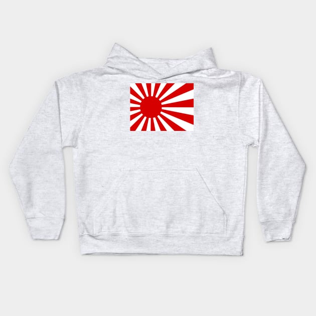 Japan rising sun flag Kids Hoodie by AidanMDesigns